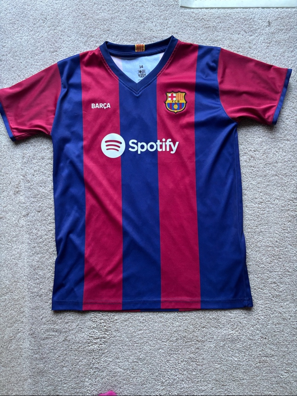 Kids' Home Soccer Jersey - Blue & Maroon